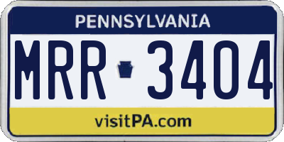 PA license plate MRR3404