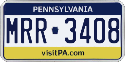 PA license plate MRR3408
