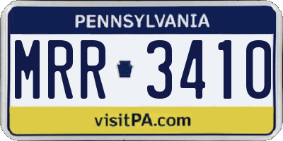 PA license plate MRR3410