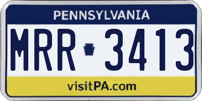 PA license plate MRR3413