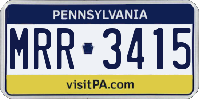 PA license plate MRR3415