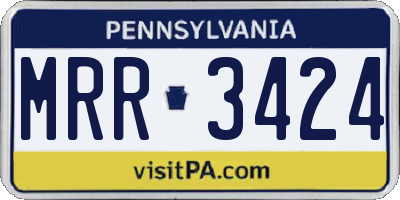 PA license plate MRR3424