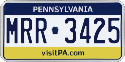 PA license plate MRR3425