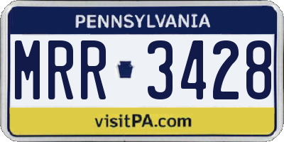 PA license plate MRR3428