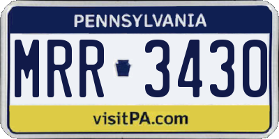PA license plate MRR3430
