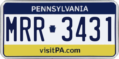PA license plate MRR3431
