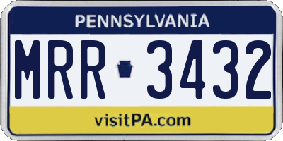 PA license plate MRR3432