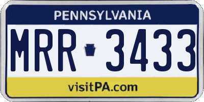 PA license plate MRR3433