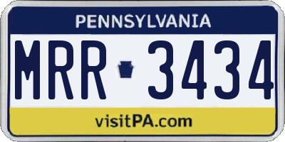PA license plate MRR3434