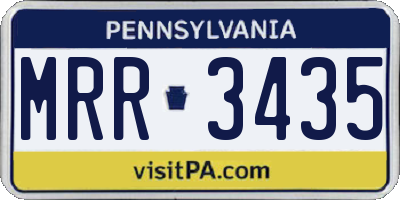 PA license plate MRR3435