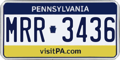 PA license plate MRR3436