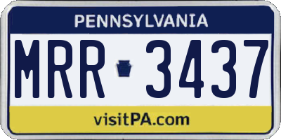 PA license plate MRR3437