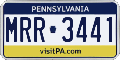 PA license plate MRR3441