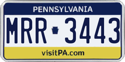 PA license plate MRR3443