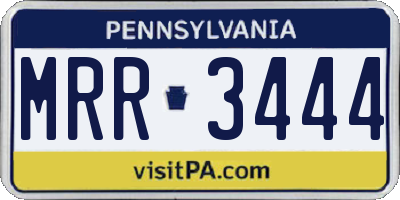 PA license plate MRR3444