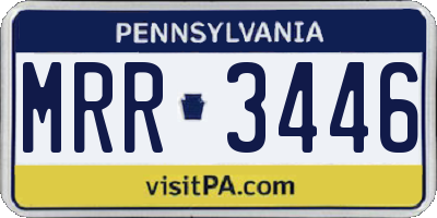 PA license plate MRR3446