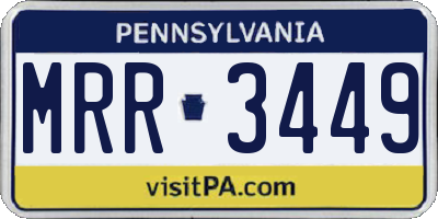 PA license plate MRR3449