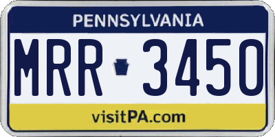 PA license plate MRR3450