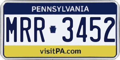 PA license plate MRR3452
