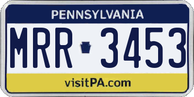 PA license plate MRR3453