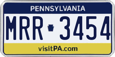 PA license plate MRR3454