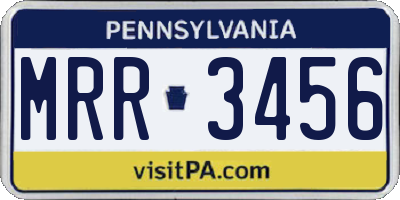 PA license plate MRR3456