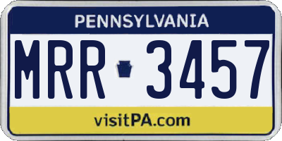PA license plate MRR3457