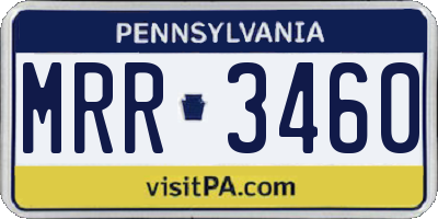 PA license plate MRR3460