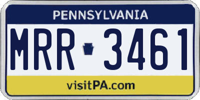 PA license plate MRR3461