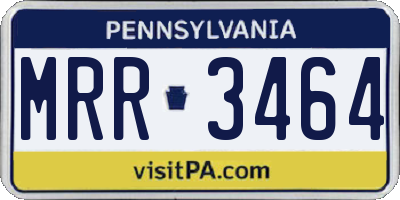 PA license plate MRR3464