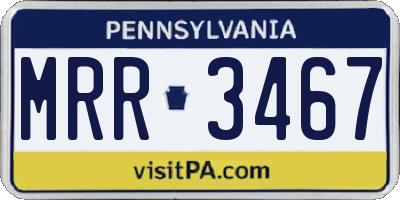PA license plate MRR3467