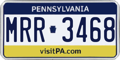 PA license plate MRR3468