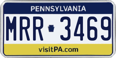 PA license plate MRR3469