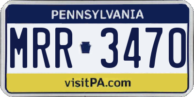 PA license plate MRR3470