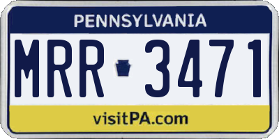 PA license plate MRR3471