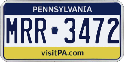 PA license plate MRR3472
