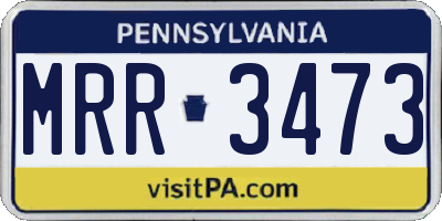 PA license plate MRR3473