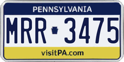 PA license plate MRR3475