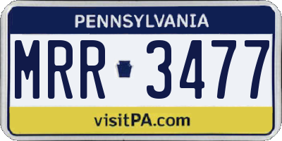 PA license plate MRR3477