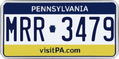 PA license plate MRR3479