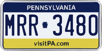 PA license plate MRR3480