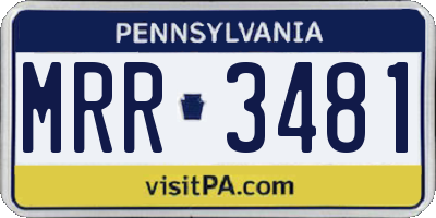 PA license plate MRR3481