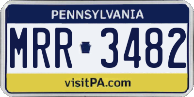 PA license plate MRR3482