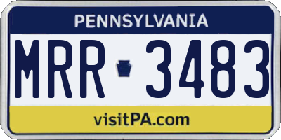 PA license plate MRR3483