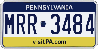 PA license plate MRR3484