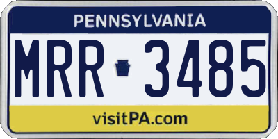 PA license plate MRR3485
