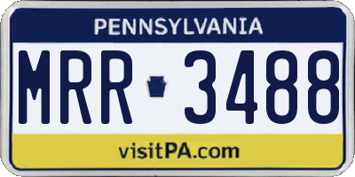 PA license plate MRR3488