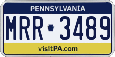 PA license plate MRR3489
