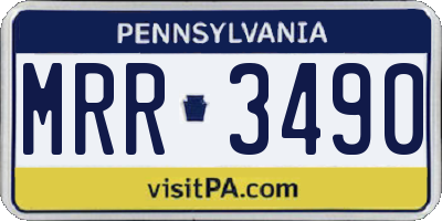 PA license plate MRR3490