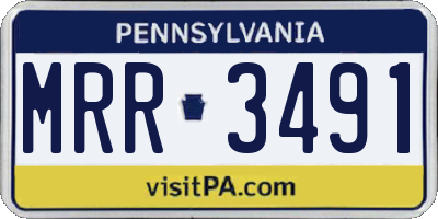 PA license plate MRR3491